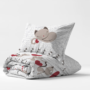 Parure copripiumino gattini beige