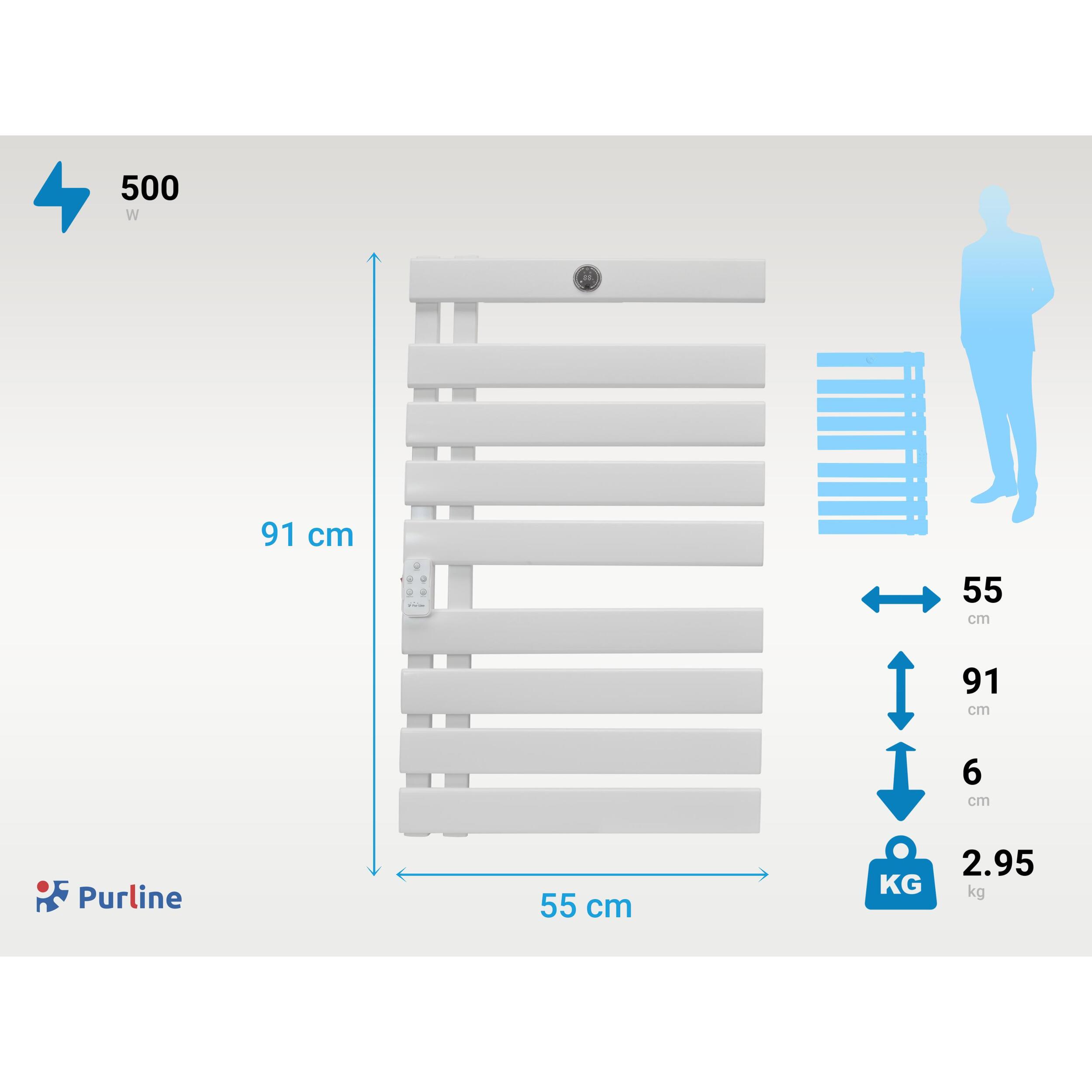 Toallero Eléctrico 500W con display LED y WiFi NTW-15W PURLINE 500 W
