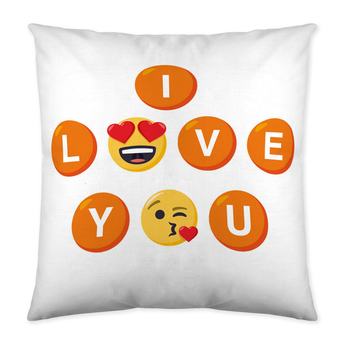 Emoji - Funda de Cojín Estampado - Con Cremallera - Sin relleno - 100% Algodón - Emoji 9