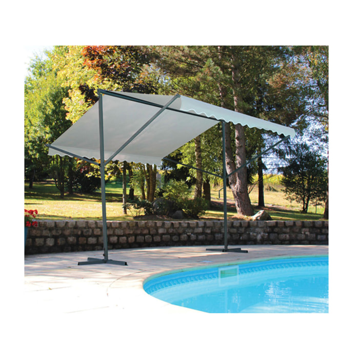 Tonnelle 2 pans 3,5m - acier - écru - COLUMBA