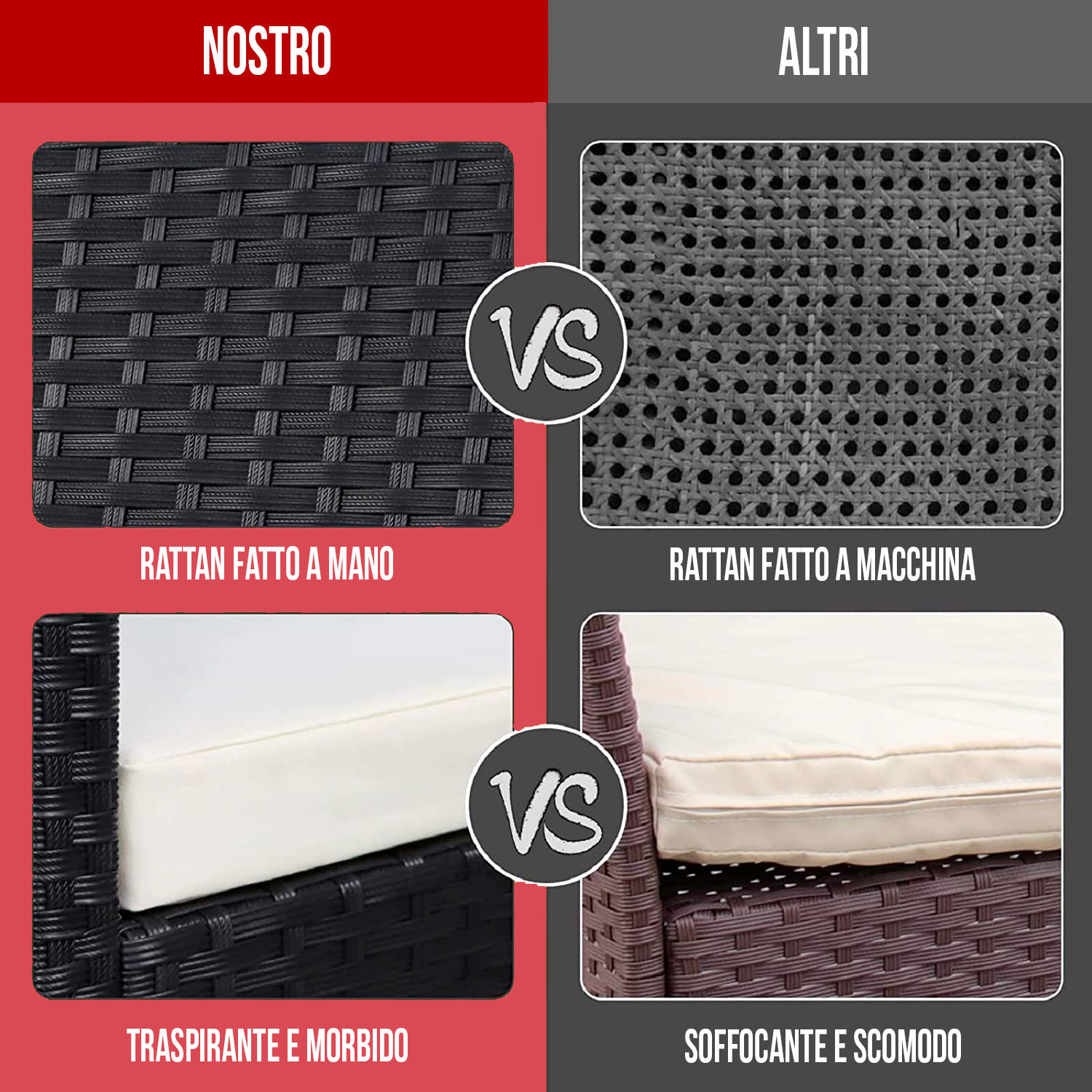 Set Di Mobili da Giardino Salotto Salottino in Rattan 4 Posti con Tavolino E Ripiano In Vetro 2 Poltrone e Divano 2 Posti Per Giardino Esterno Piscina Cuscini Sfoderabili Colore Nero