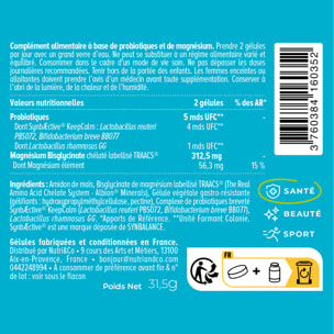 Nutri&Co Probiotiques Anti-Stress Breveté + Magnésium - 60 gélules Vegan
