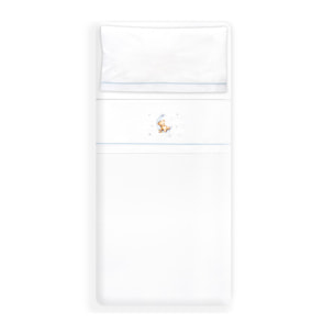 Triptico Coche Estampado Oso Luna Estrellas Bco/Azul