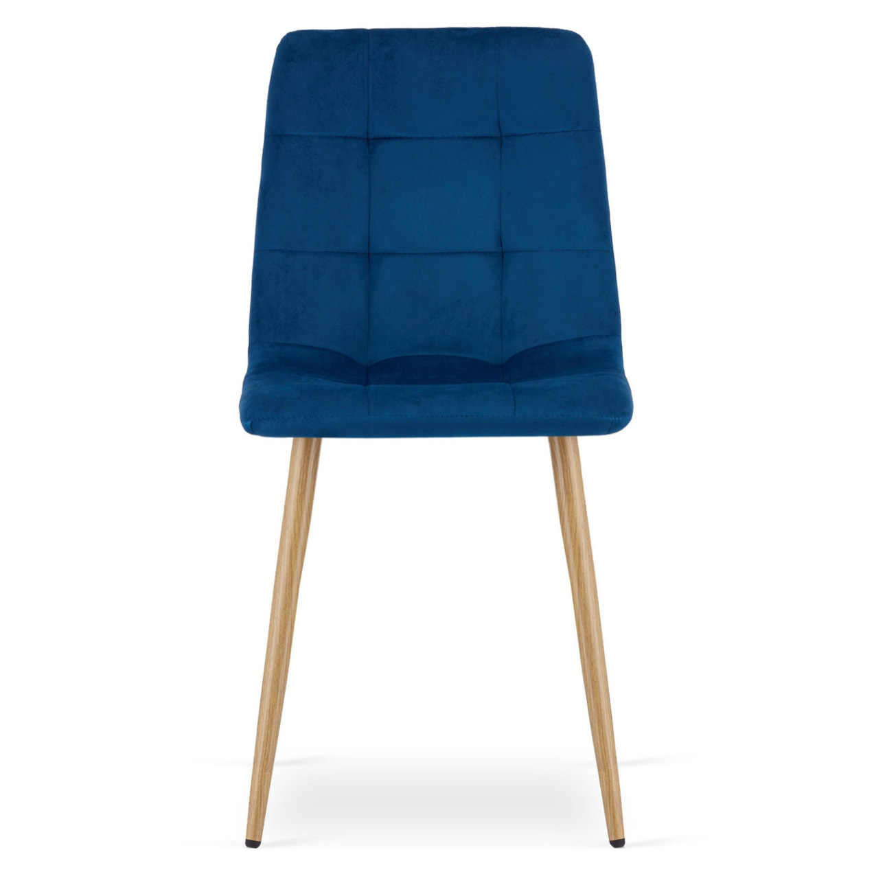 Set di 2 sedie Kara in velluto blu e gambe effetto legno