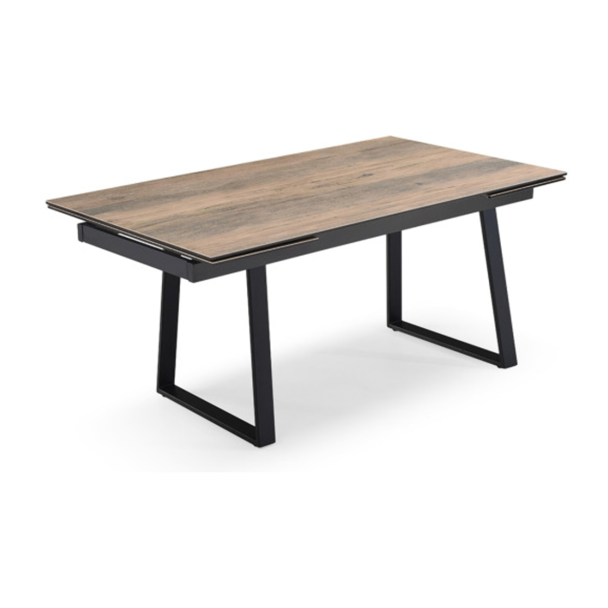 Table extensible céramique effet bois 180/260 cm pieds métal - UNIK