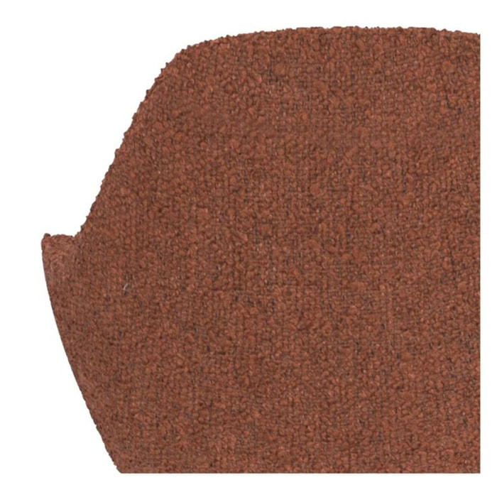 Lot de 2 chaises de bar effet laine bouclette rouge brique 63/83 cm - Adam