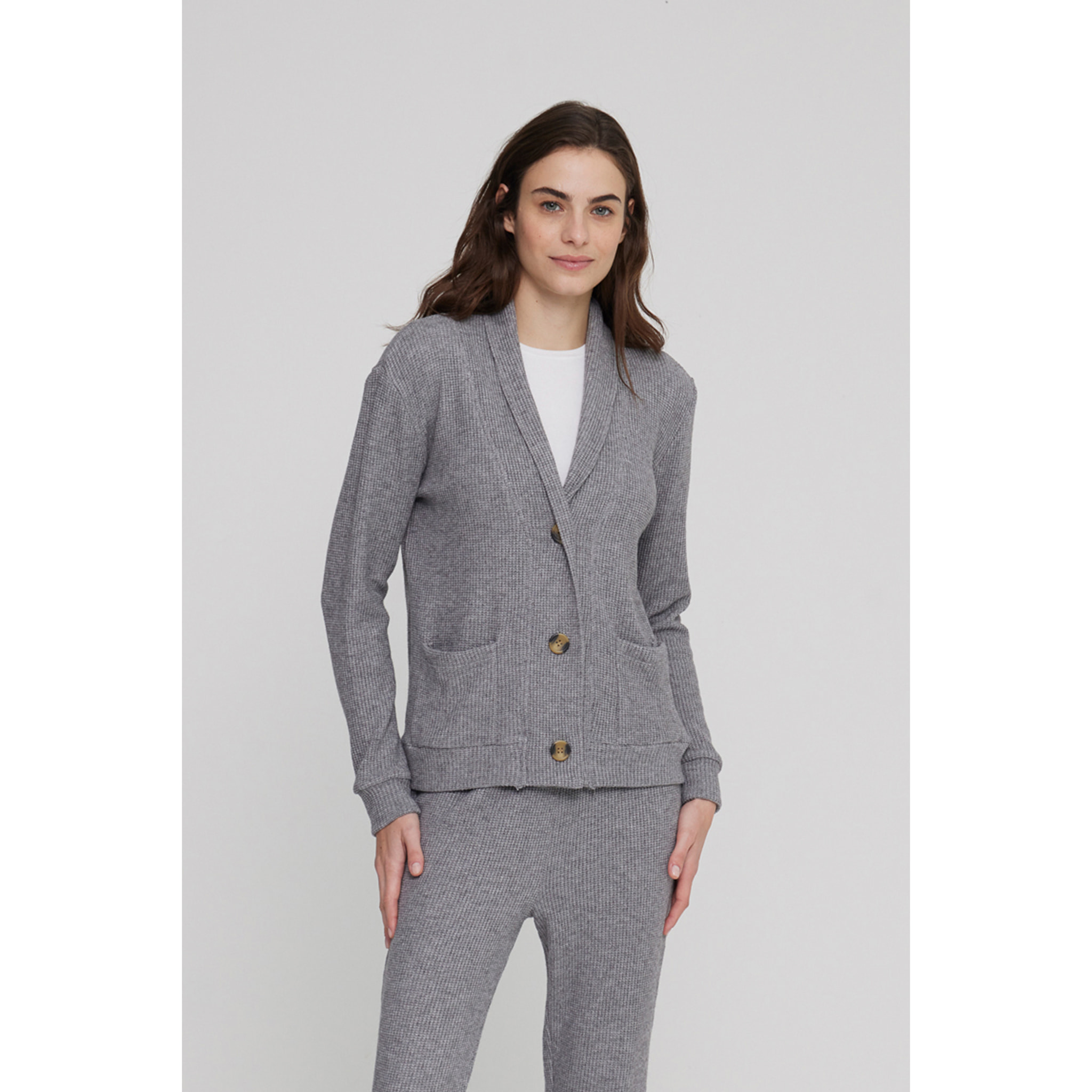Completo loungewear donna caroline in maglina a coste Noidinotte