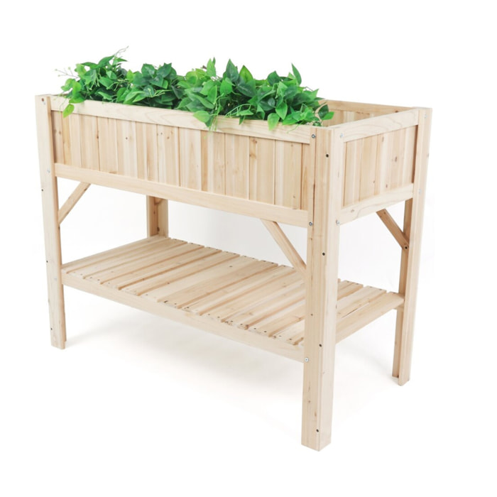 Carré potager en bois sur pieds "Magnolia" - 115 x 57 x 90 cm - Beige