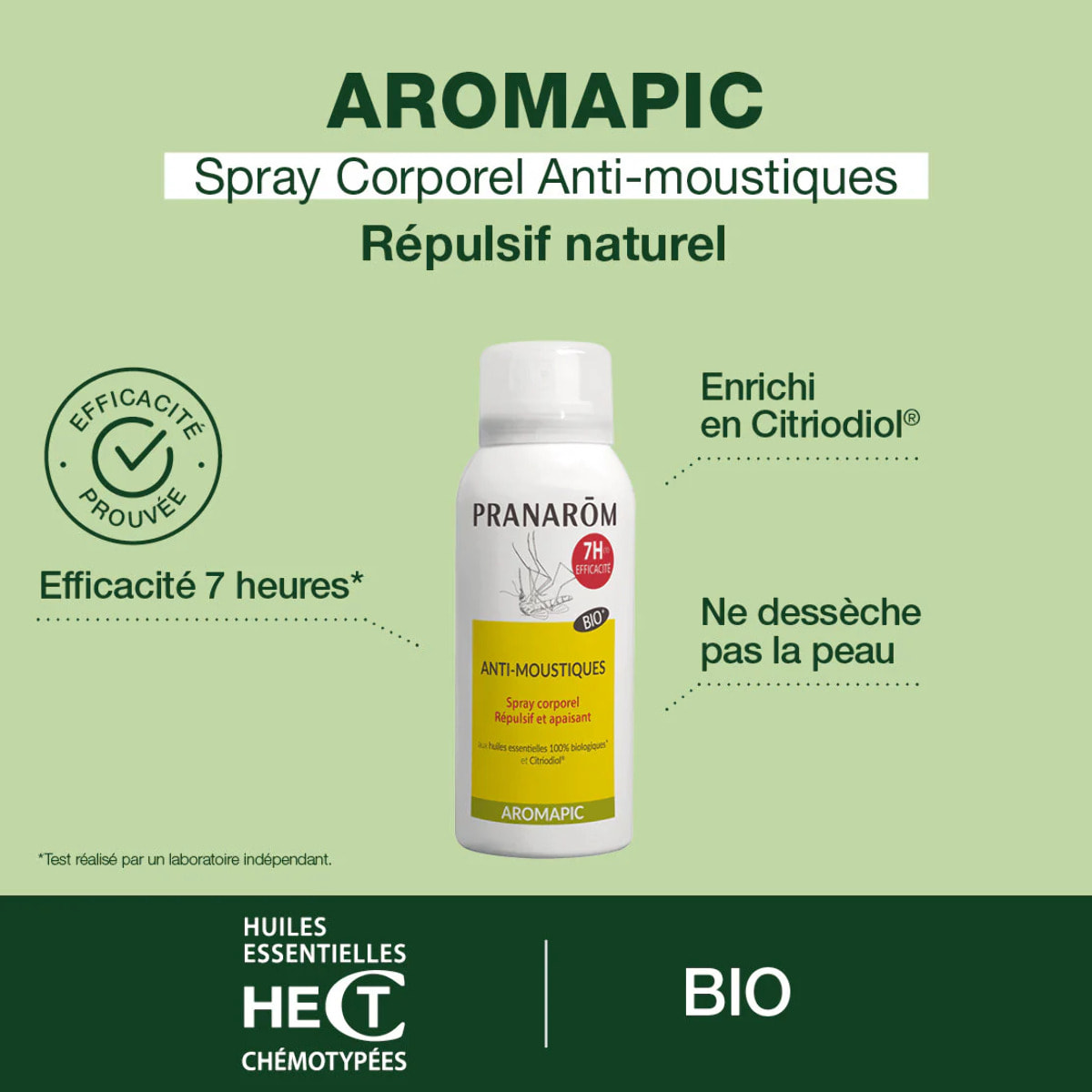 Pranarom - Spray Corporel - Anti-moustiques - Bio - 75 ml
