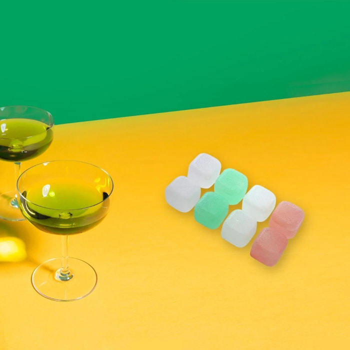 Lot de 8 glaçons réemployables en plastique Multicolore Fackelmann