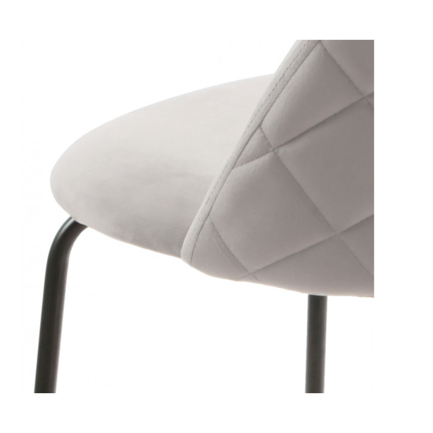 Lot de 2 chaises de bar en velours avec piètement en métal noir - CLEA
