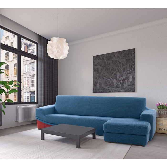 Funda para Chaise Longue derecho (visto de frente) brazo largo SÚPER ELÁSTICA modelo HELENA