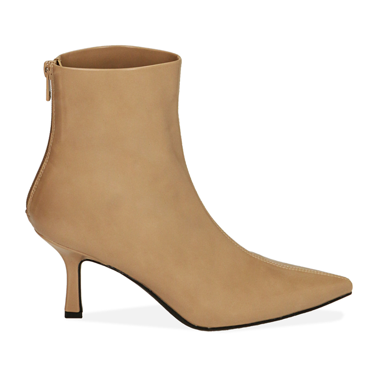 Botines de tacón beige, tacón 7,5 cm