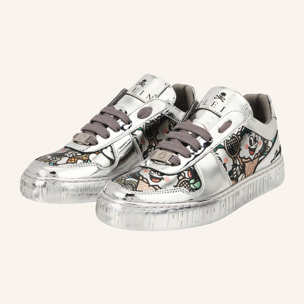 PHILIPP PLEIN Mirror Leather Sneakers 3D Ice Cream