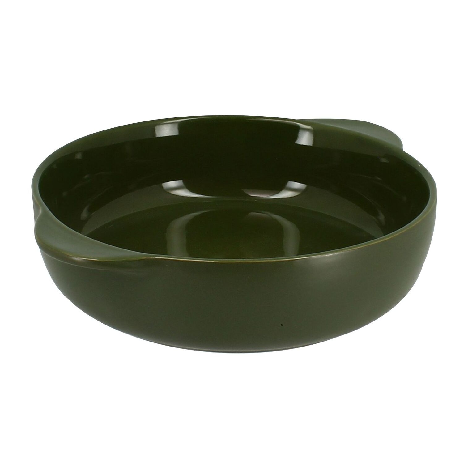 Plat à four rond en grès vert OCTAVE