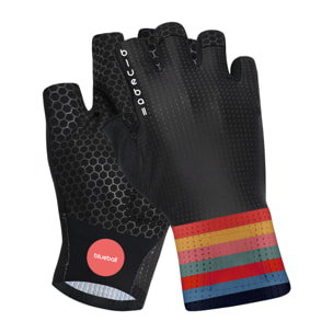 Guantes cortos de ciclismo unisex BLUEBALL Pavé Grip - Negro con arcoíris fino
