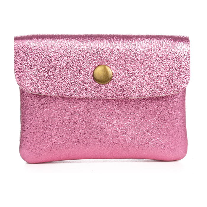 Alpignano monedero mujer. Piel auténtica Gamuza lacada brillante.