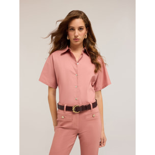 Motivi - Camisa con volante en la parte trasera - Rosa