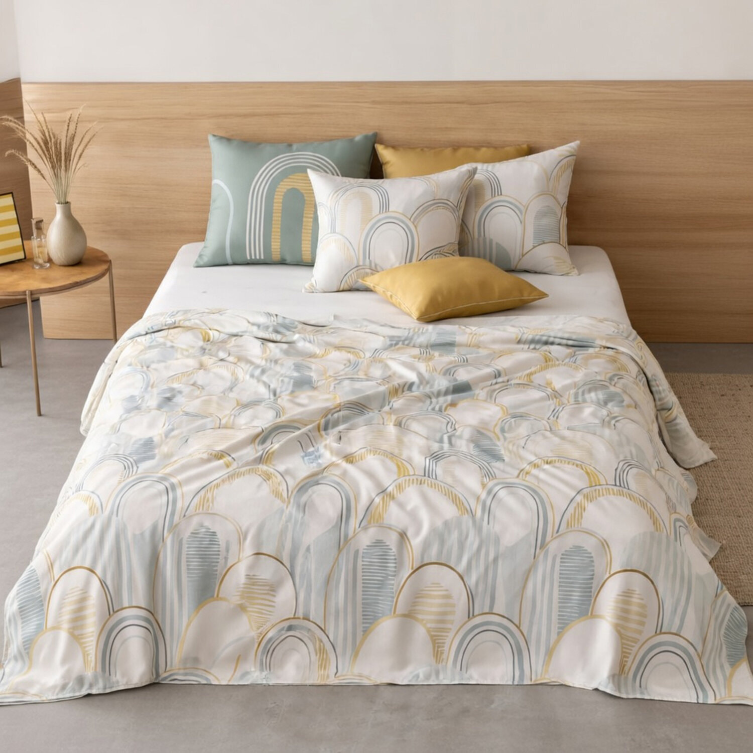 Parure de draps 100% coton imprimé - colizé - sable