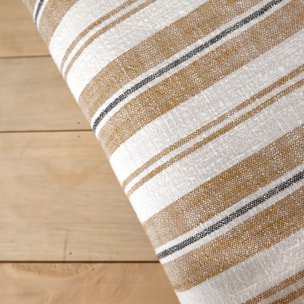 Édredon 100% coton rayures tapissier deux faces LOURMARIN - Jaune Ocre