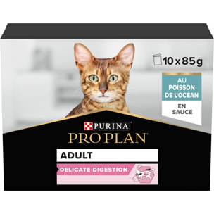 PRO PLAN Adult Delicate Digestion Poisson Océan Sauce 10x85g
