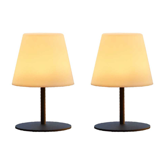 Lot de 2 lampes de table sans fil LED TWINS H16CM