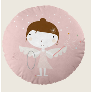 Cojín Redondo Estampado - Con Relleno - Algodón - Pegaso Mágico