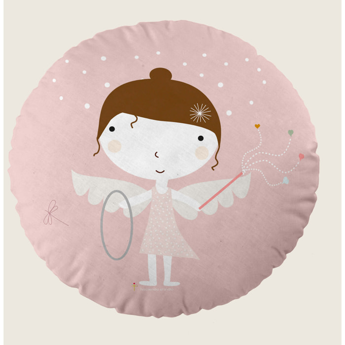 Cojín Redondo Estampado - Con Relleno - Algodón - Pegaso Mágico