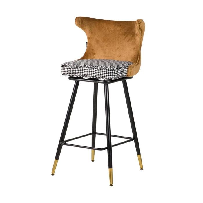 Taburete Bar Velvet Amarillo Clinton 46x53x105 Cm