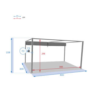 Tonnelle rectangulaire PALMEIRA Ardoise