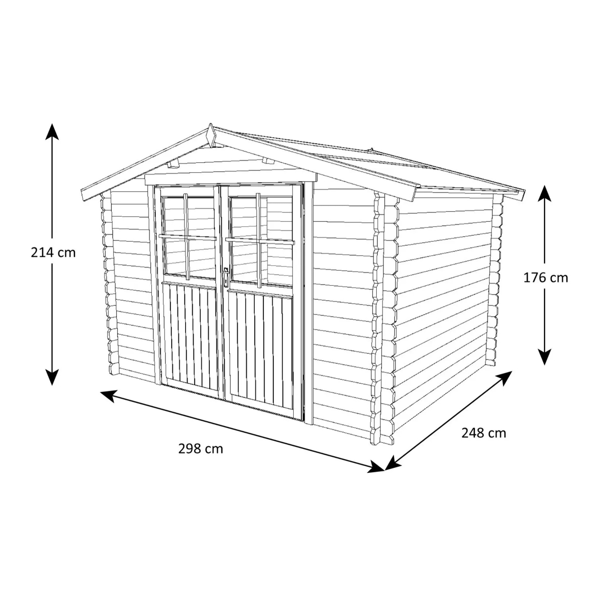 Abri de jardin Honos - bois marron - 7 m²