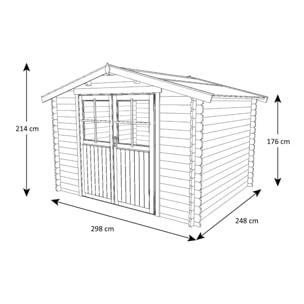 Abri de jardin Honos - bois marron - 7 m²