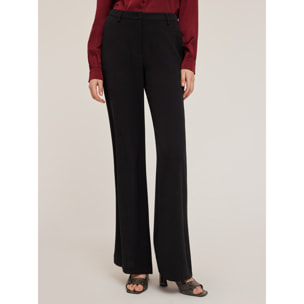 Motivi - Pantaloni palazzo in envers satin - Nero