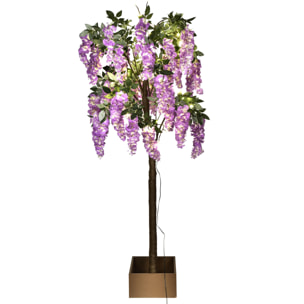 Glicine Ad Uso Interno Con Led. Altezza 170 Cm - Pezzi 1 - 60X120X60cm - Colore: Viola - Bianchi Dino - Piante Artificiali