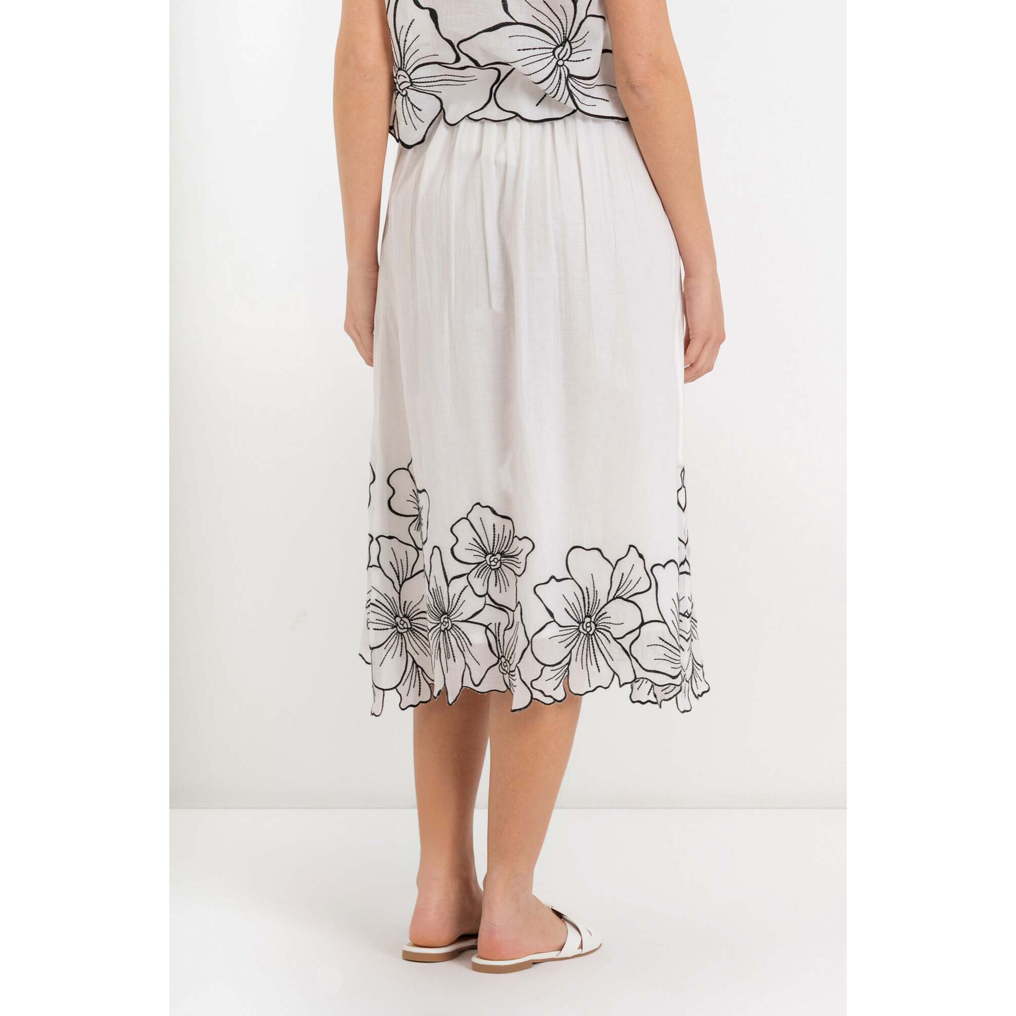 Kocca - Gonna in cotone con motivo floreale e vita elasticizzata Donna