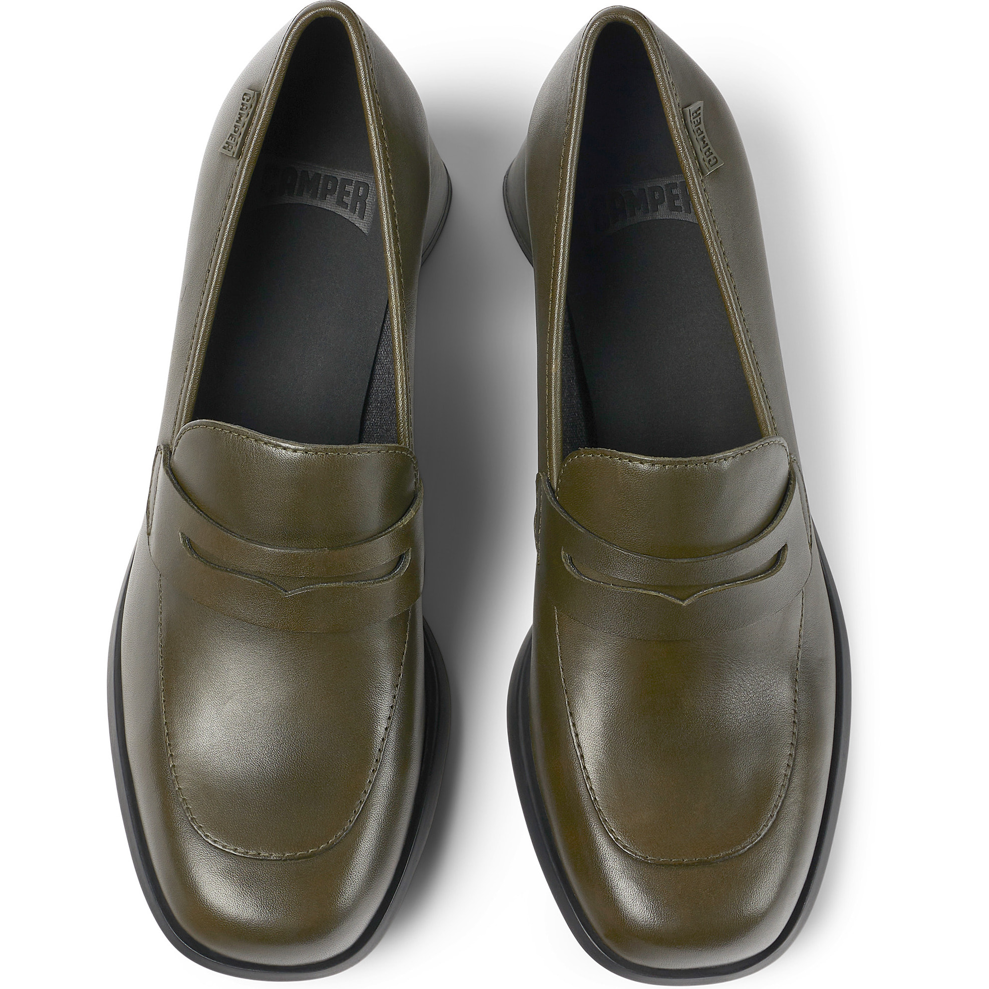 Mules - CAMPER Kiara - Verde - Cuero liso