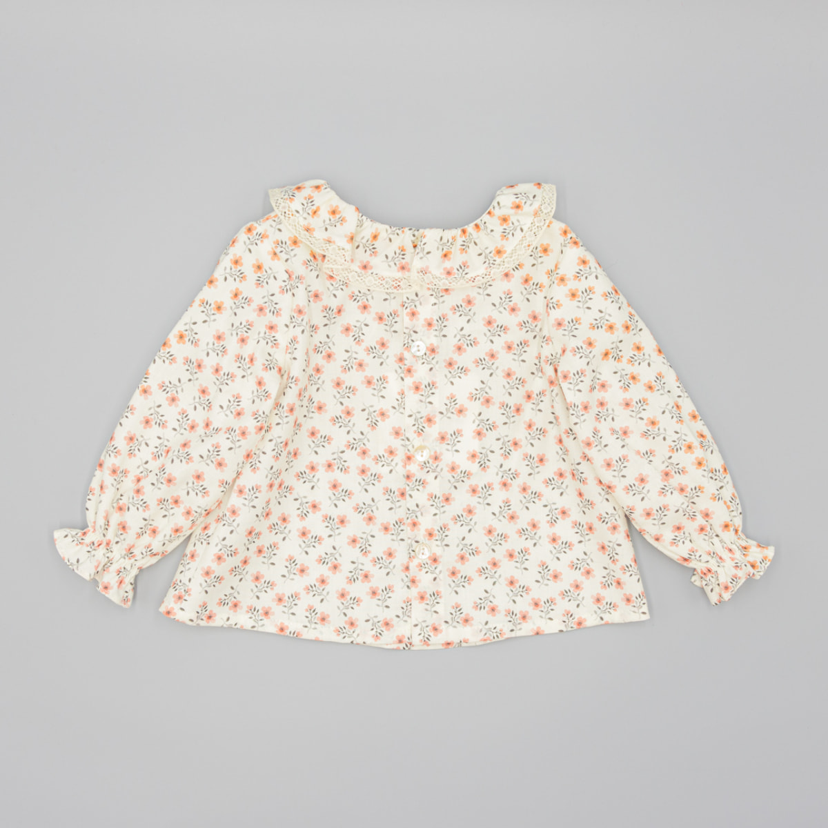 Camisa Rosa De Viella Con Estampado Floral