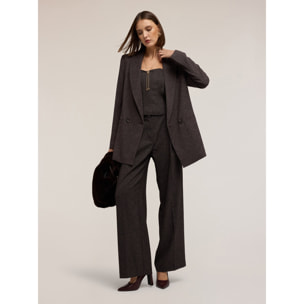 Motivi - Blazer estructurado cruzado en poliviscosa - Gris