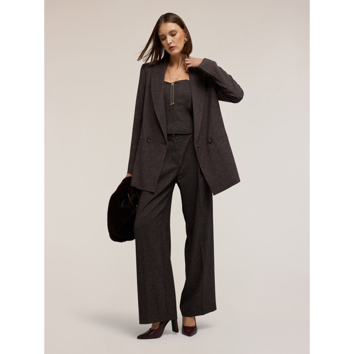 Motivi - Blazer estructurado cruzado en poliviscosa - Gris