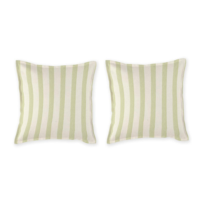 2 taies d'oreiller en 100% percale de coton organic BENGALE jaune clair