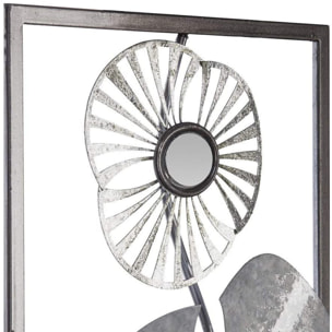 - Decoración de pared de metal con diseño de una flor