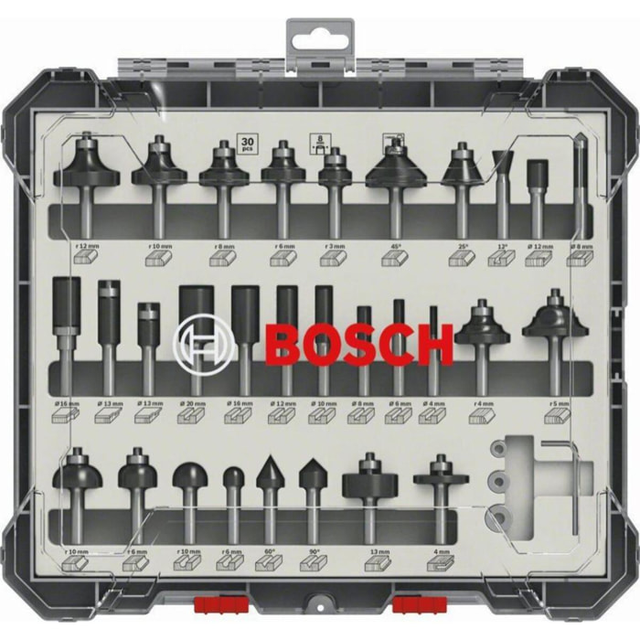 Coffret de 30 fraises mixtes à Ø queue de 8 mm BOSCH - 2607017475