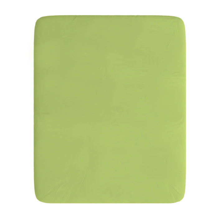 LENZUOLO SOTTO CON ANGOLI MAX COLOR, 100% Cotone, Made in Italy - VERDE ACIDO
