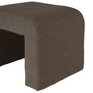 LEOPOLD - Pouf en tissu petite bouclette taupe foncé