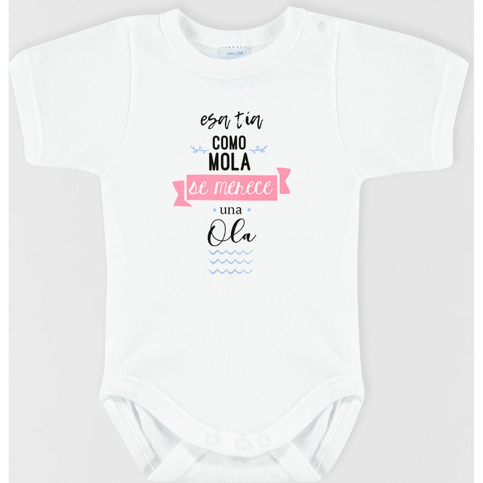 Body bebé frases manga corta hombro
