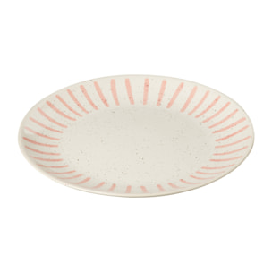 J-Line Assiette Ligne Porcelaine Rose Small