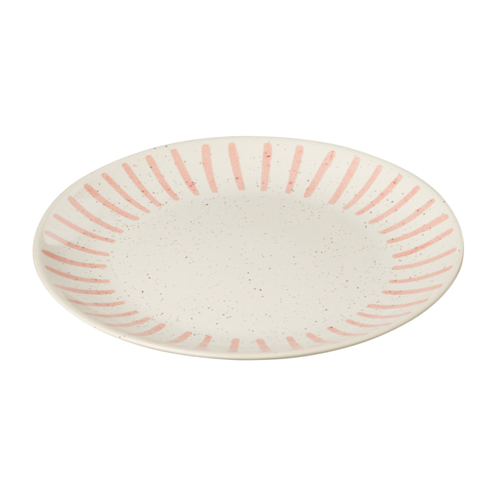 J-Line assiette Ligne - porcelaine - rose - small  - 4 pcs