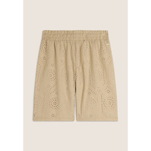 Pantaloni corti in mussola con dettagli Sangallo