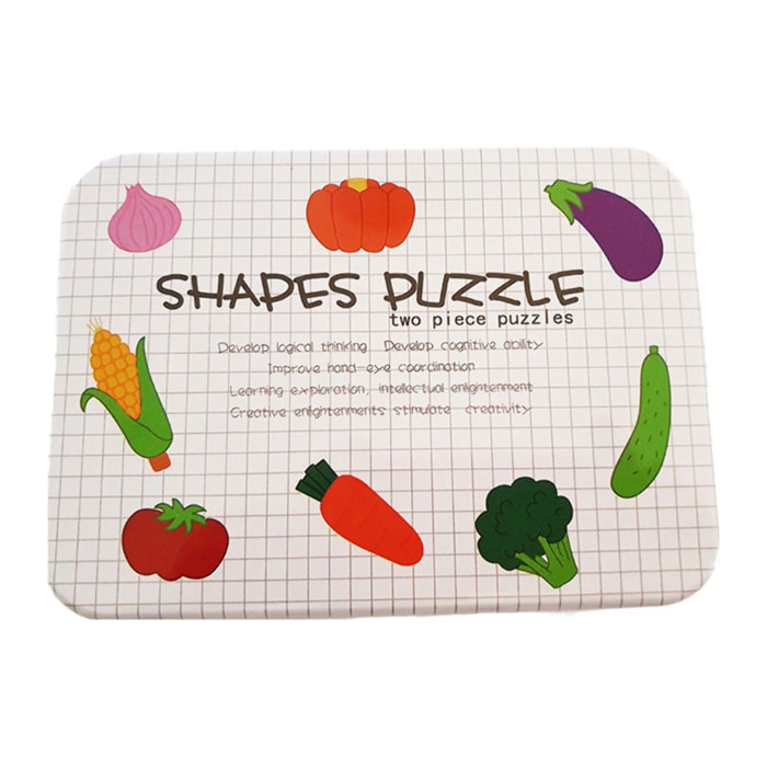PUZLES MÚLTIPLES 13 EN 1: VERDURAS 2pcs/puzle (CAJA METÁLICA)