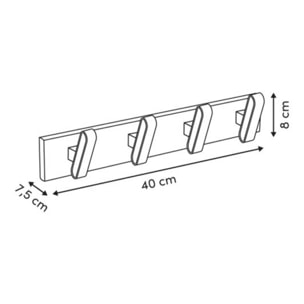 Patère Nocca rectangulaire 7,5x40cm marron